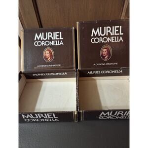 2 Muriel Coronella Brown Woman Veil Spanish Empty Fifty Cigar Box. 6.5"x 5"